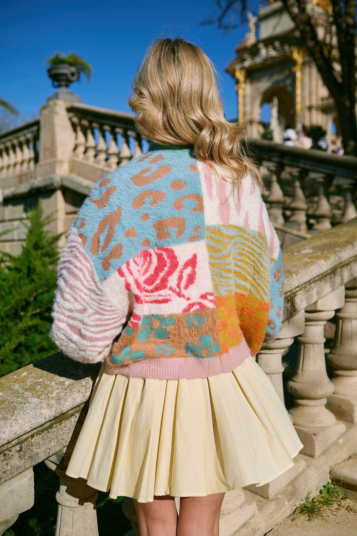 Short Multi Patterned Cardigan