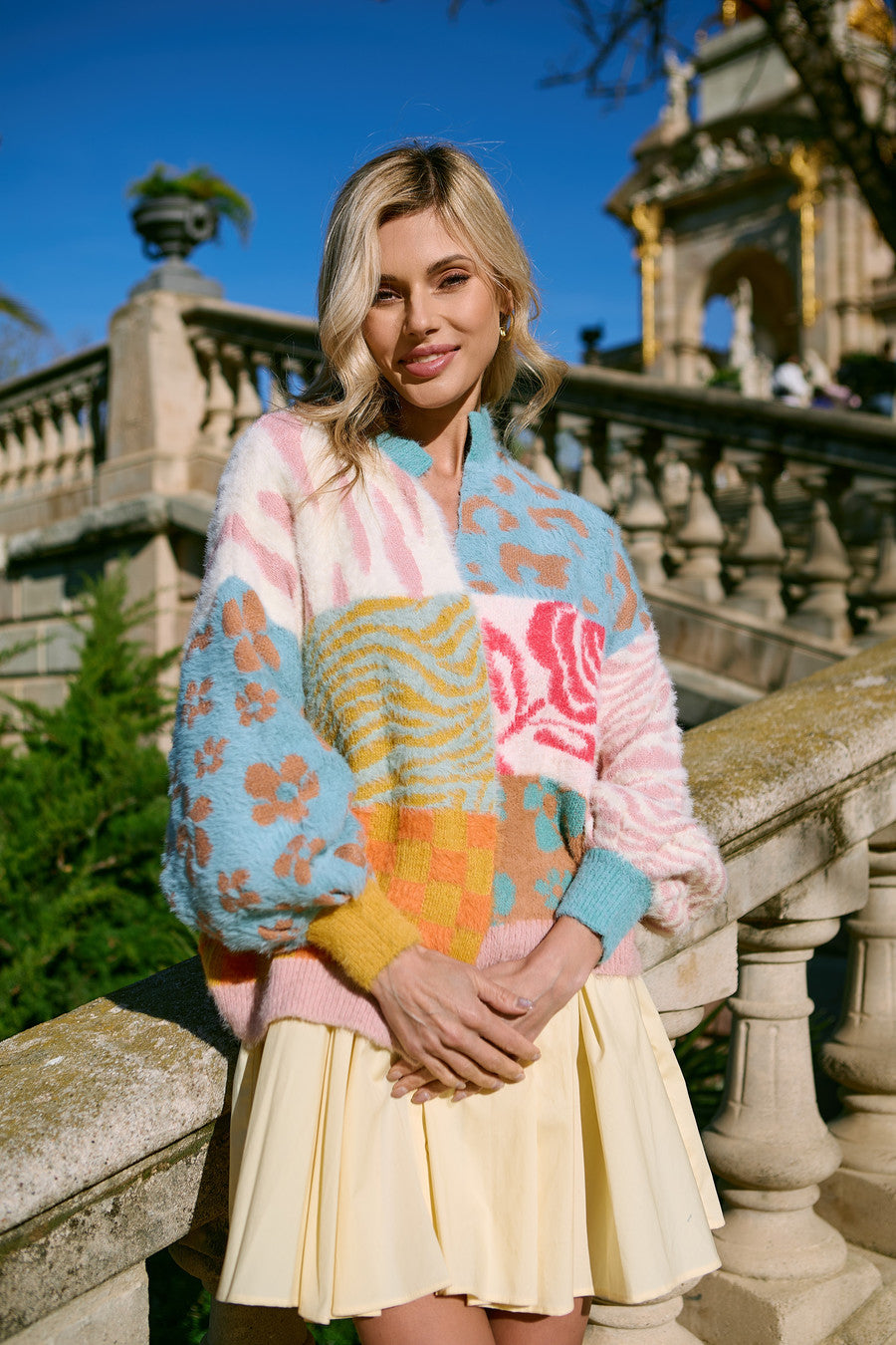 Short Multi Patterned Cardigan