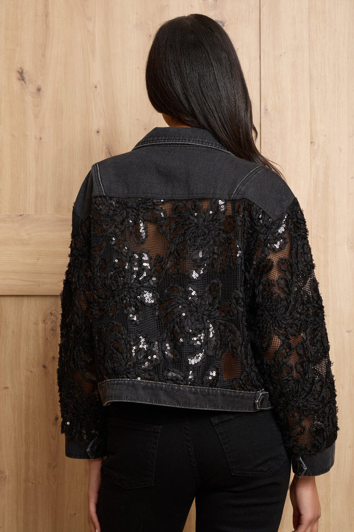 Denim Sequin Soft Lace Jacket