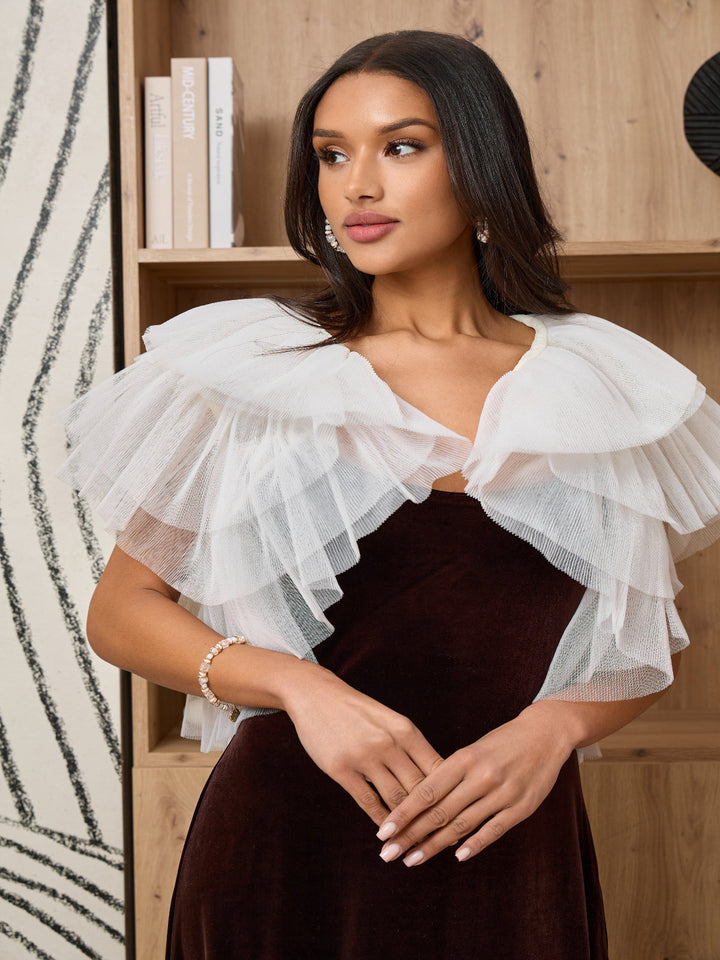 Ruffle Tulle Capelet