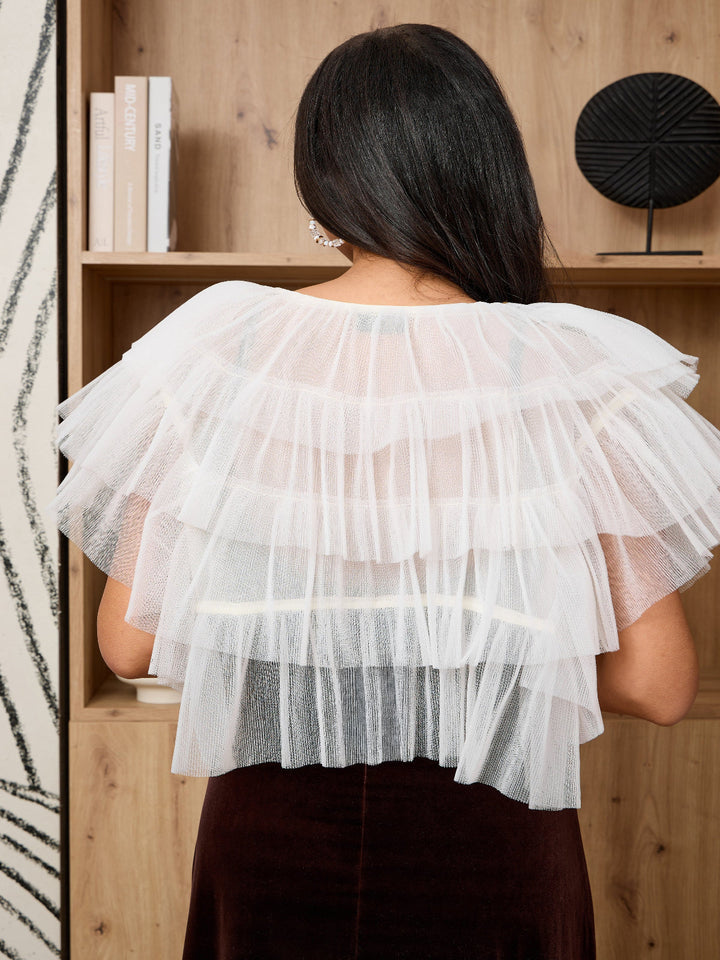 Ruffle Tulle Capelet