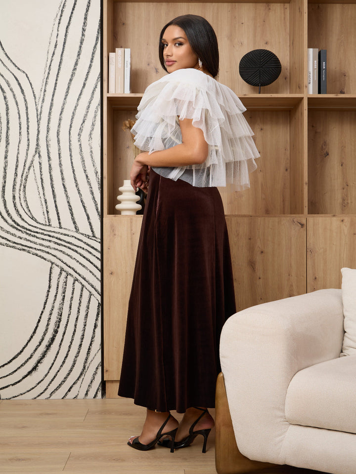 Ruffle Tulle Capelet