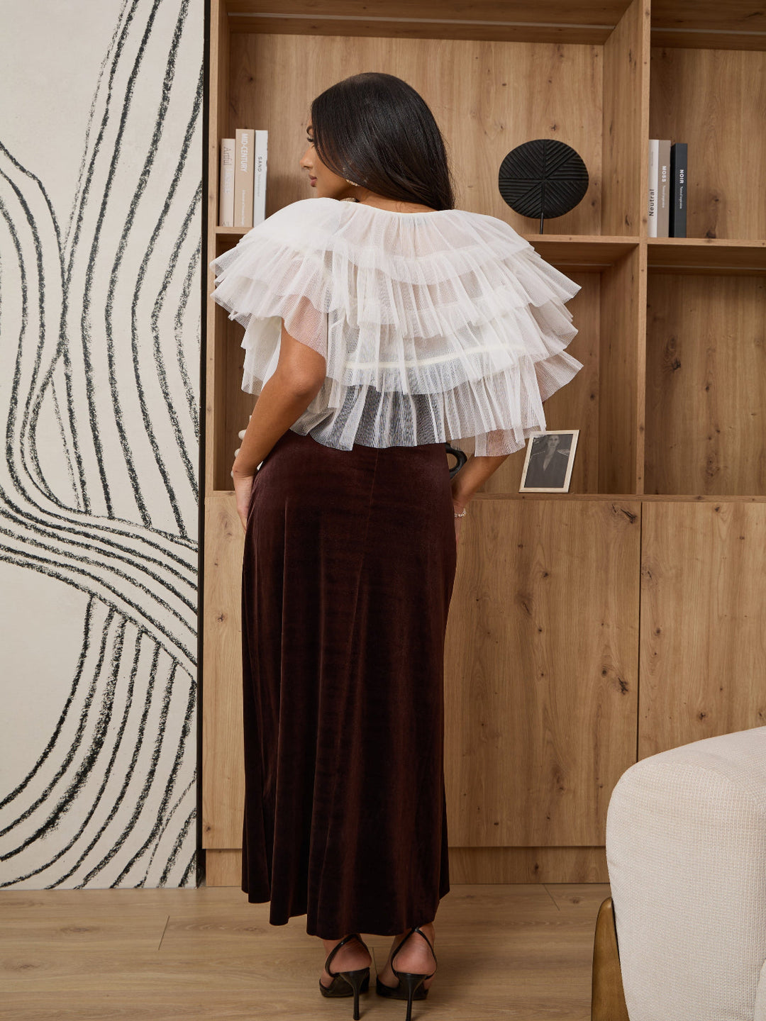 Ruffle Tulle Capelet