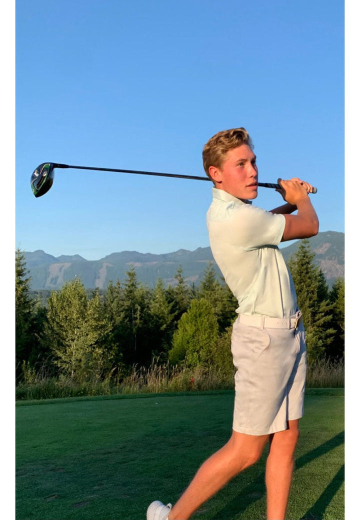 Stretch Eagle Short in Pearl Grey -Shorts-Buki-golfing