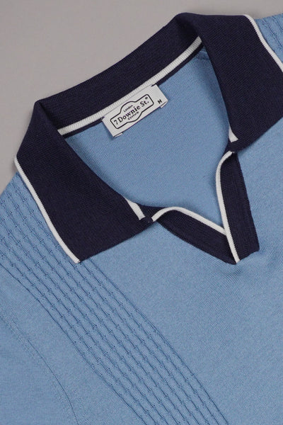 Johnny Collar Polo in Light Blue
