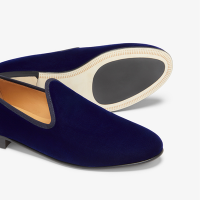 Men's Navy Velvet Slipper II