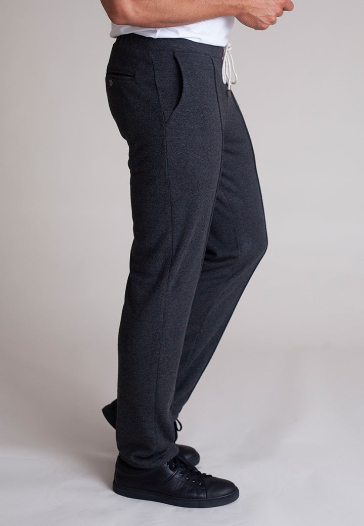 Voey Leisure Set - Half Zip Sweatshirt & Sweatpant-Outfit Sets-Buki-charcoal grey-side