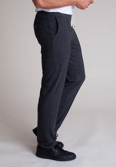 Voey Leisure Set - Half Zip Sweatshirt & Sweatpant-Outfit Sets-Buki-charcoal grey-side