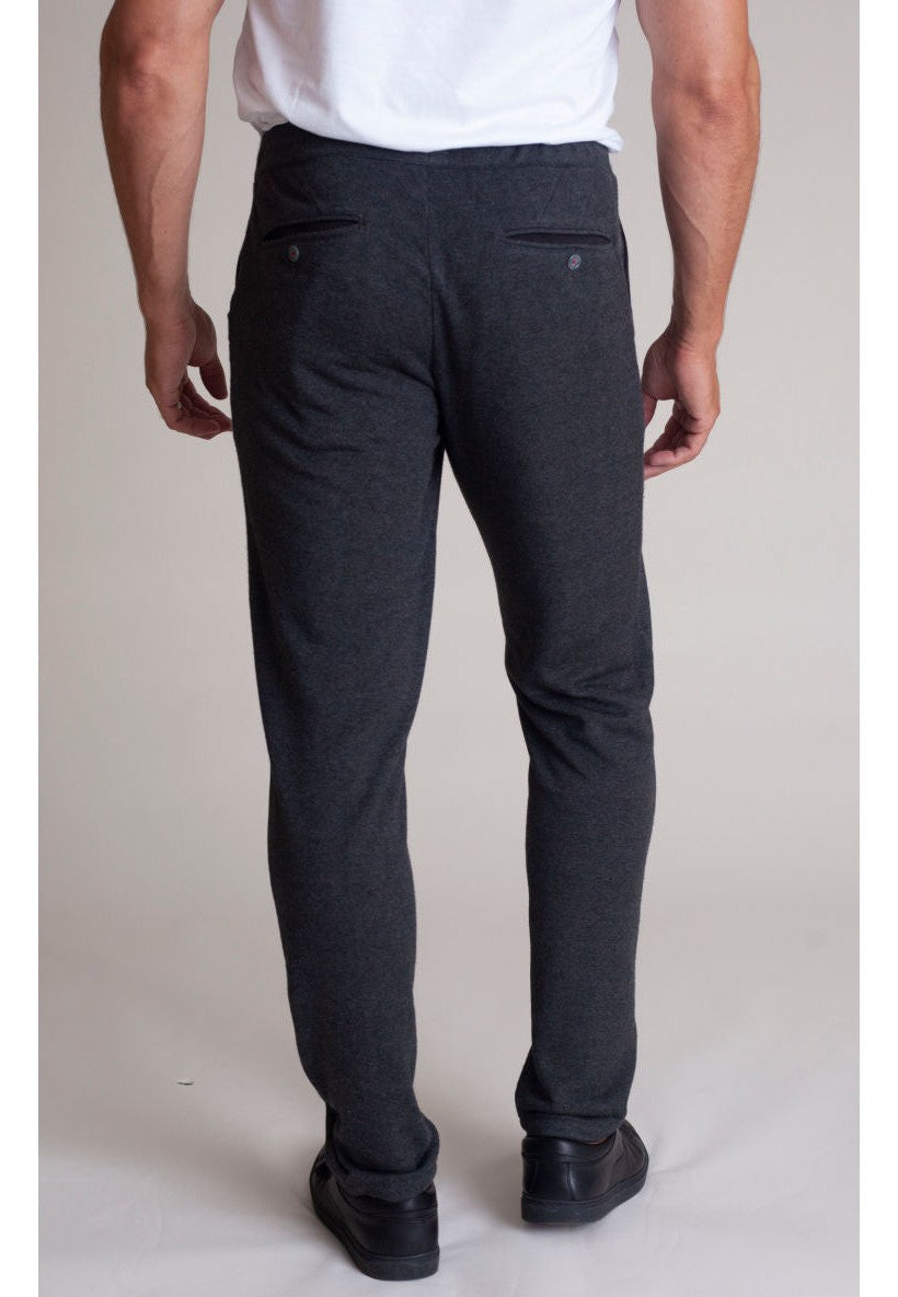 Voey Leisure Set - Half Zip Sweatshirt &amp; Sweatpant-Outfit Sets-Buki-charcoal grey-back