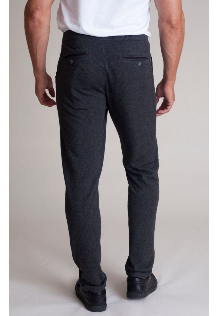 Voey Leisure Set - Half Zip Sweatshirt &amp; Sweatpant-Outfit Sets-Buki-charcoal grey-back