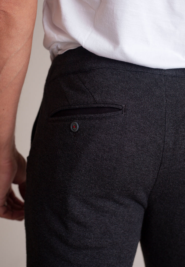 Voey Leisure Set - Half Zip Sweatshirt & Sweatpant-Outfit Sets-Buki-charcoal grey-pocket detail