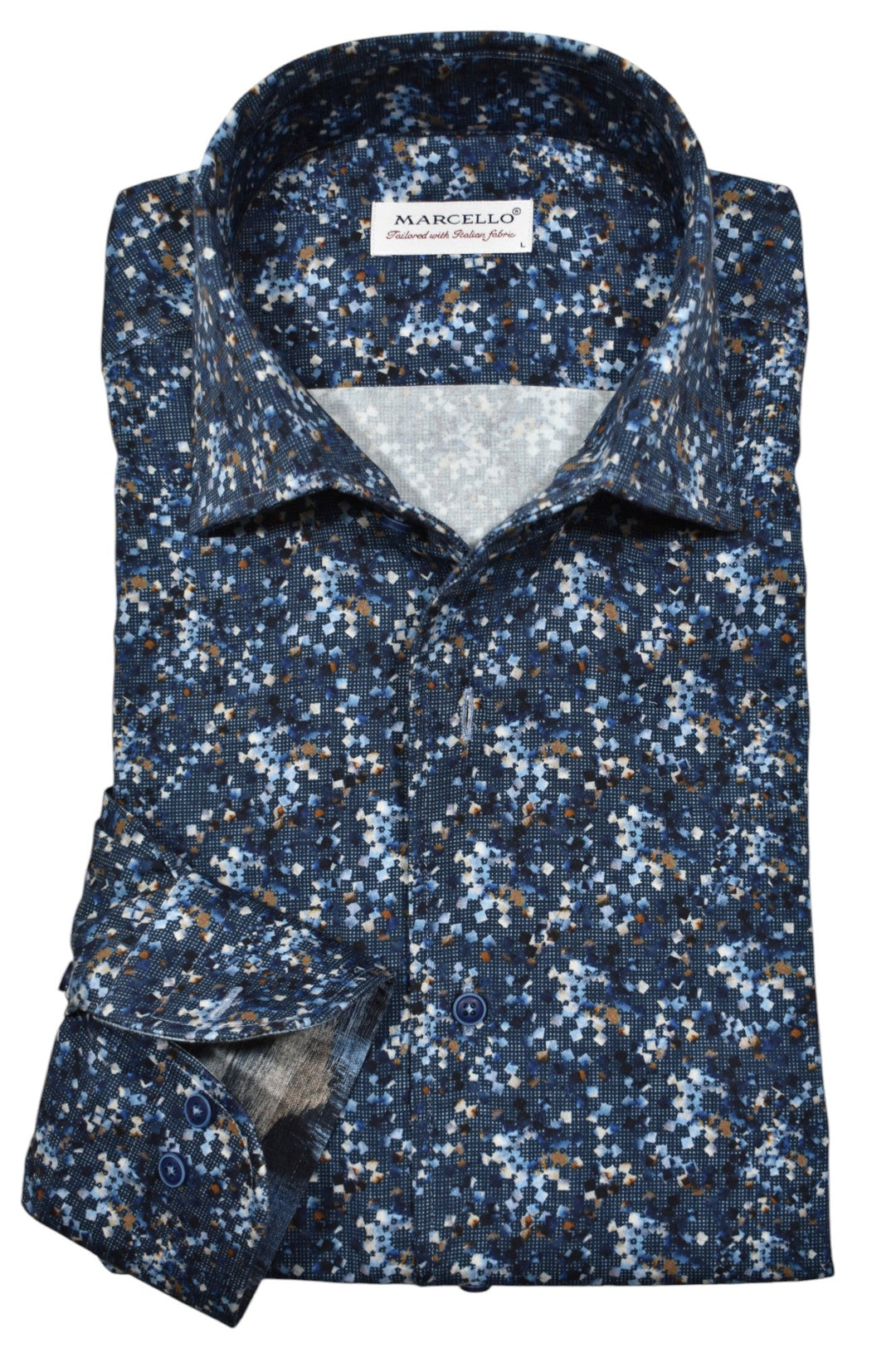 Elevate your style with our Marcello Perplexed Graphic Roll Collar! 