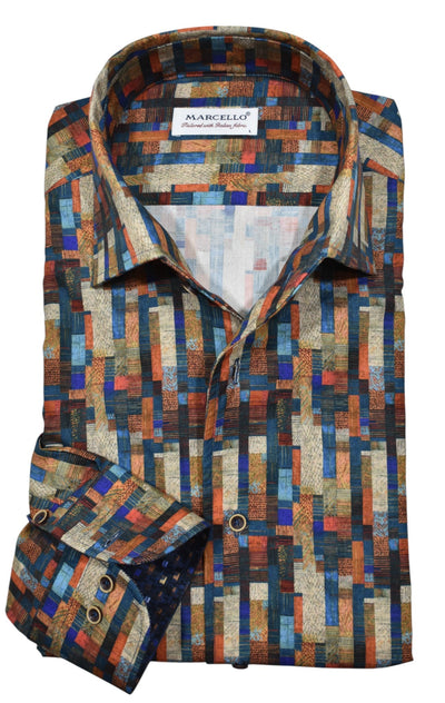 Experience the vibrant Tempe nightlife in style with our Marcello Tempe Color Block shirt. 