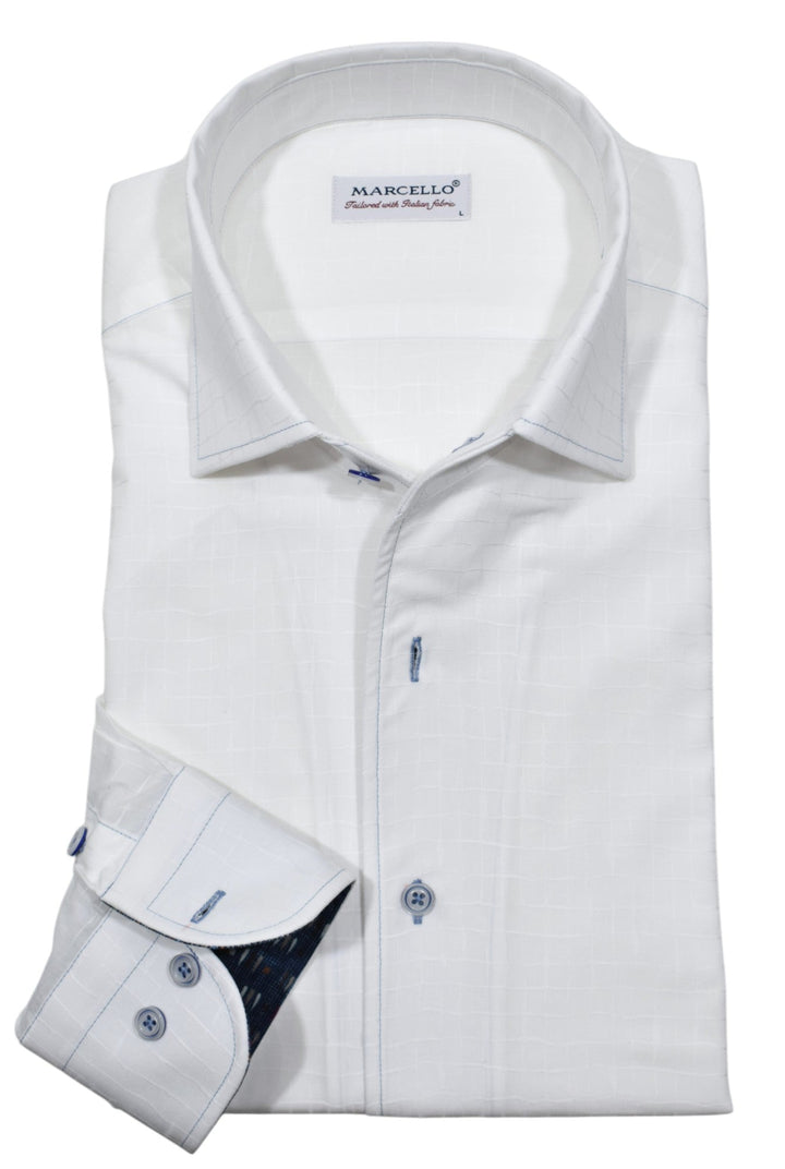 Elevate your wardrobe with the Marcello Barney White Sport Shirt.