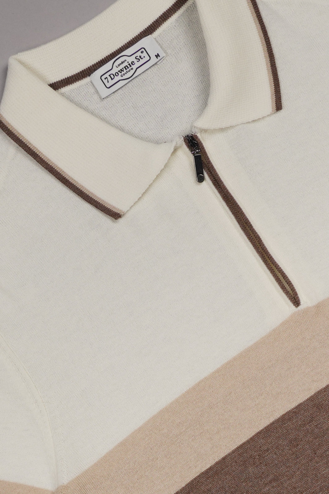1/4 Zip Polo in Brown