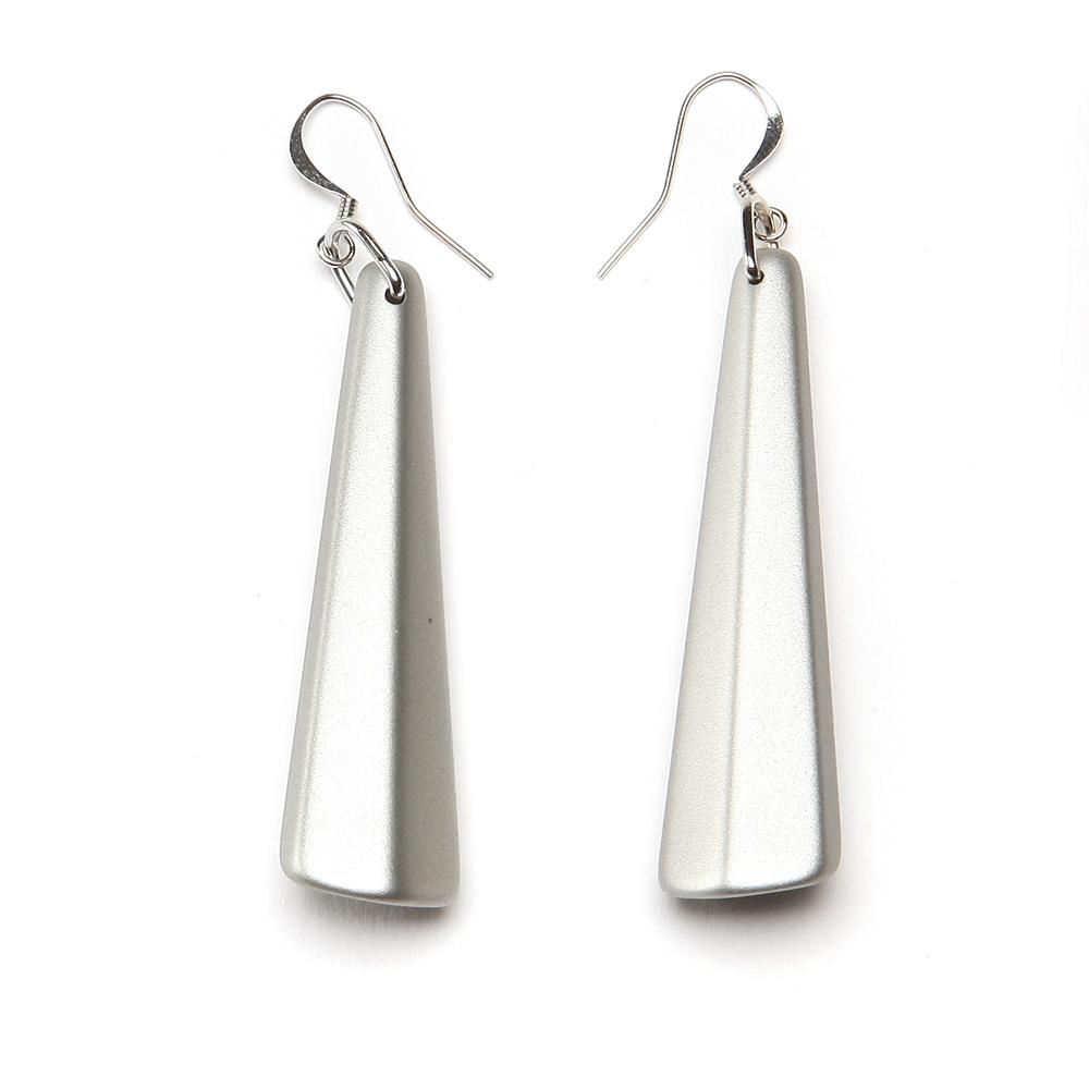 Barile Drop Resin Earring - Large Silver