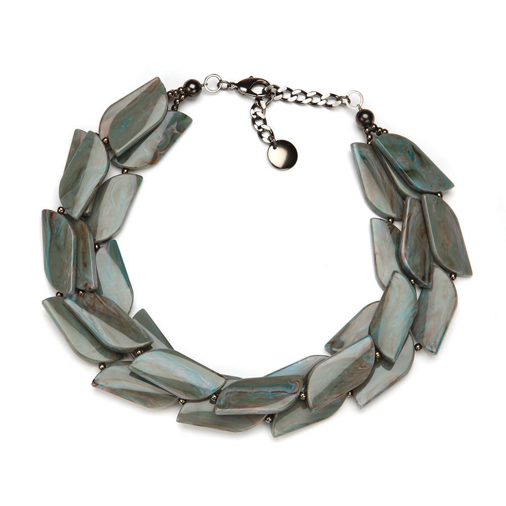 Birds of a Feather Resin Necklace Peacock