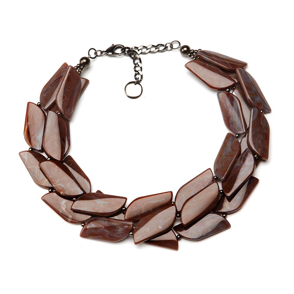 Birds of a Feather Resin Necklace Persimmon