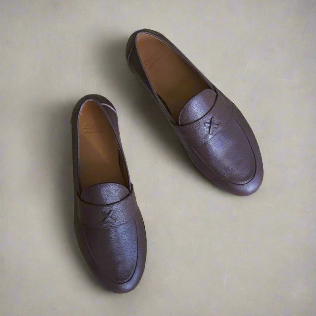 Men's Brown Pebbled Leather Centesimo