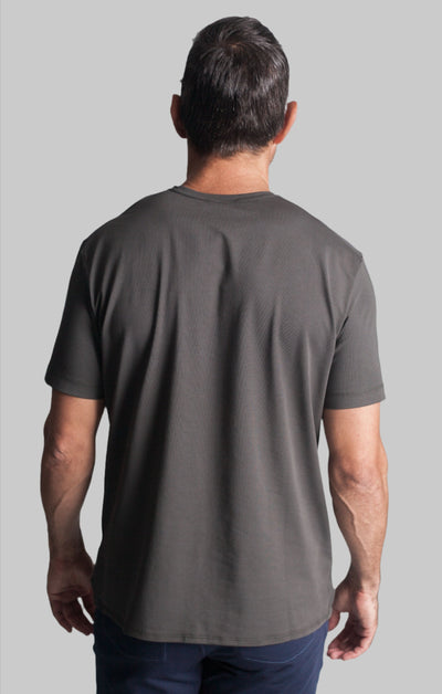 Buki + CINQO Tee Shirt, in Raven, back -Tees-Buki