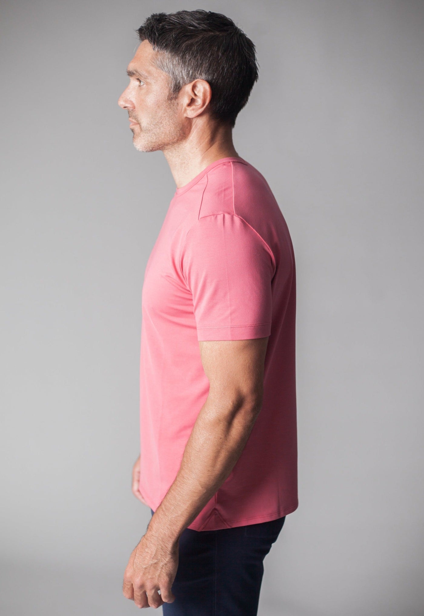 Buki + CINQO Tee Shirt, in Slate Rose, side -Tees-Buki