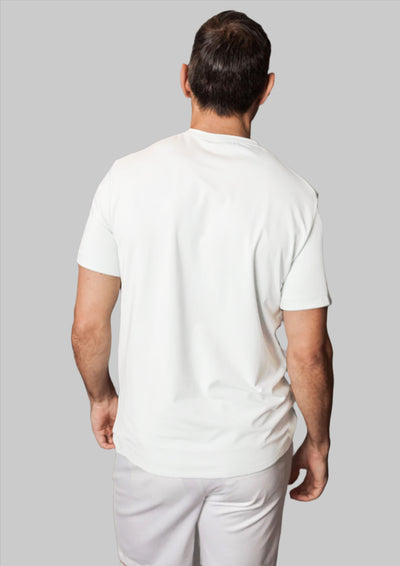 Buki + CINQO Tee Shirt, in White, back -Tees-Buki