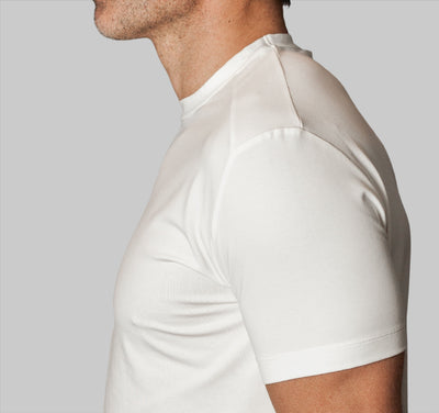 Buki + CINQO Tee Shirt, in White, detail - Tees-Buki