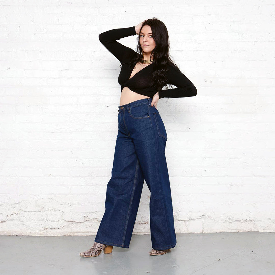 Palazzo Dark Wash 100% Cotton