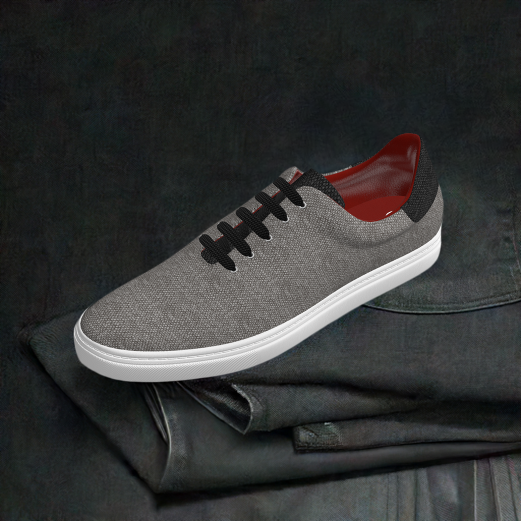 Elevate your style with the Marcello Gray Linen Shoe! Featuring a classic rubber sole and sophisticated black accents, this versatile walking shoe is the perfect complement to any outfit. Pair it with your favorite pants or jeans in shades of gray, charcoal, or black for a truly polished look. The ultimate in style and comfort.