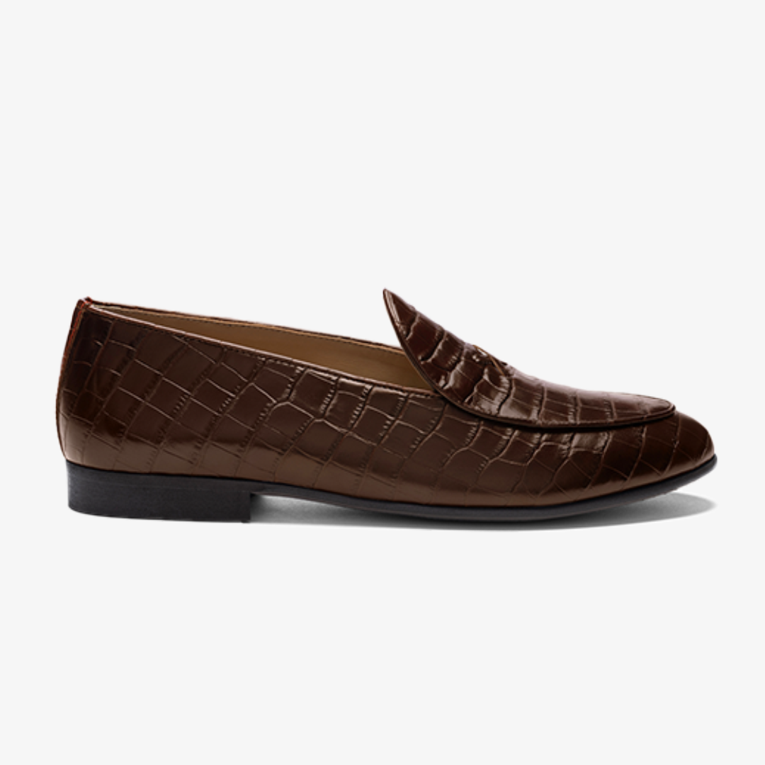 Men's Chocolate Full Croc Milano Loafer