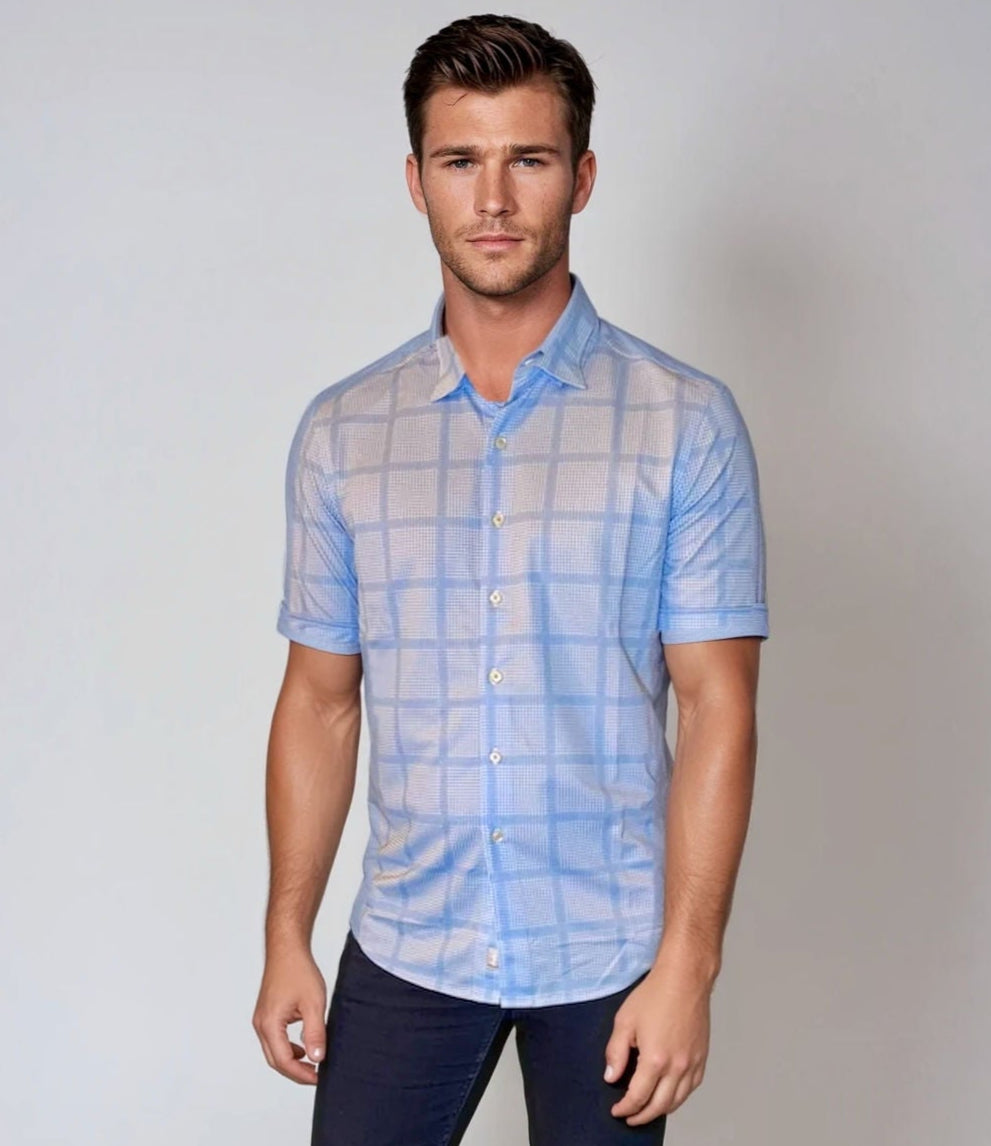 Montauk Check Short Sleeve Tech Shirt-SHORT SLEEVE SHIRTS-BUKI-M-Buki