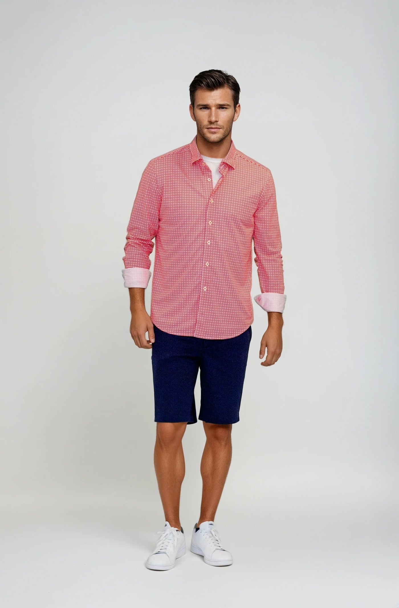 Red, White, & Blue Sport Shirt and Short Matching Set-MATCHING SET-BUKI-M-Red-Buki