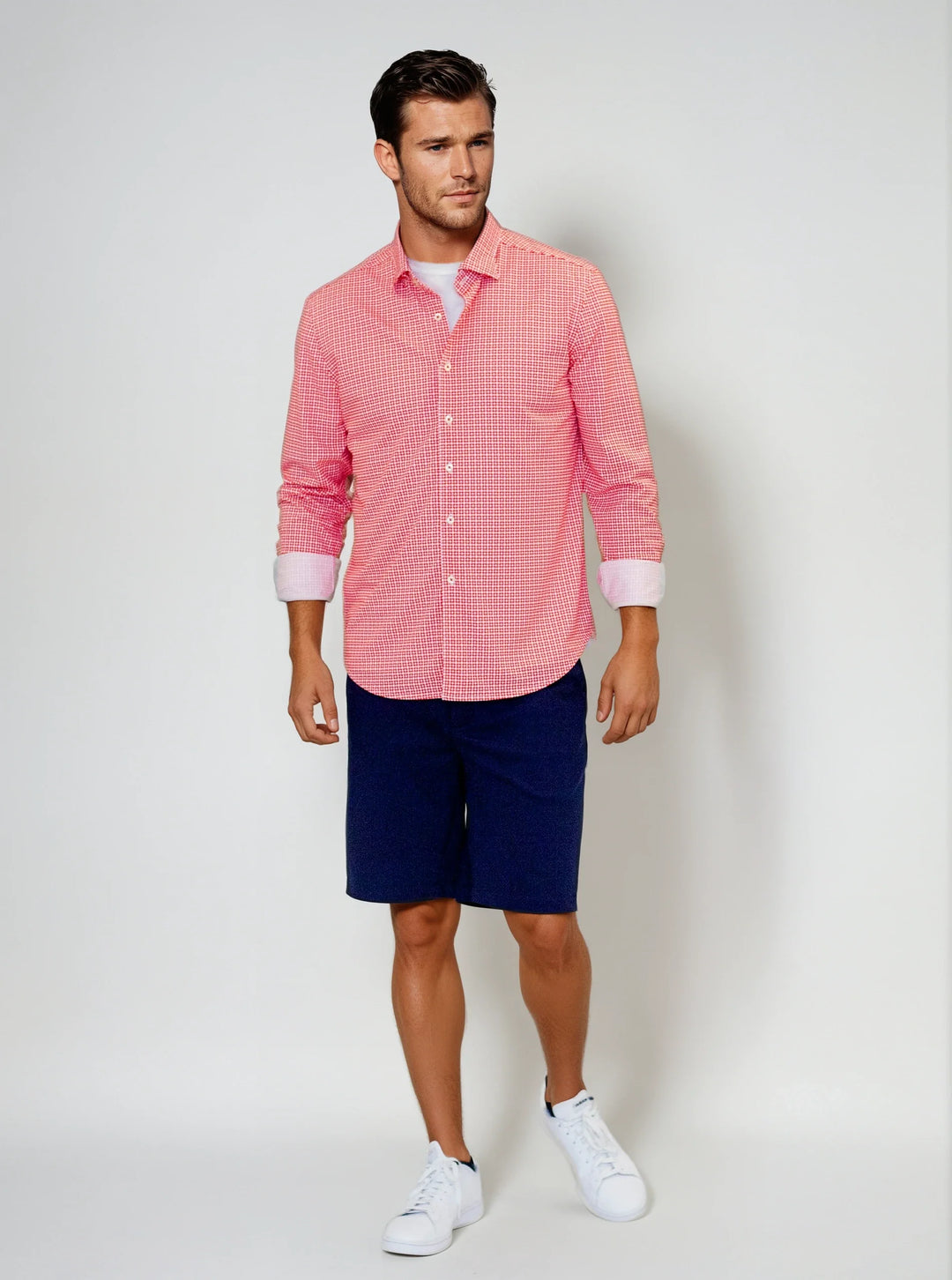 Red, White, &amp; Blue Sport Shirt and Short Matching Set-MATCHING SET-BUKI-M-Red-Buki