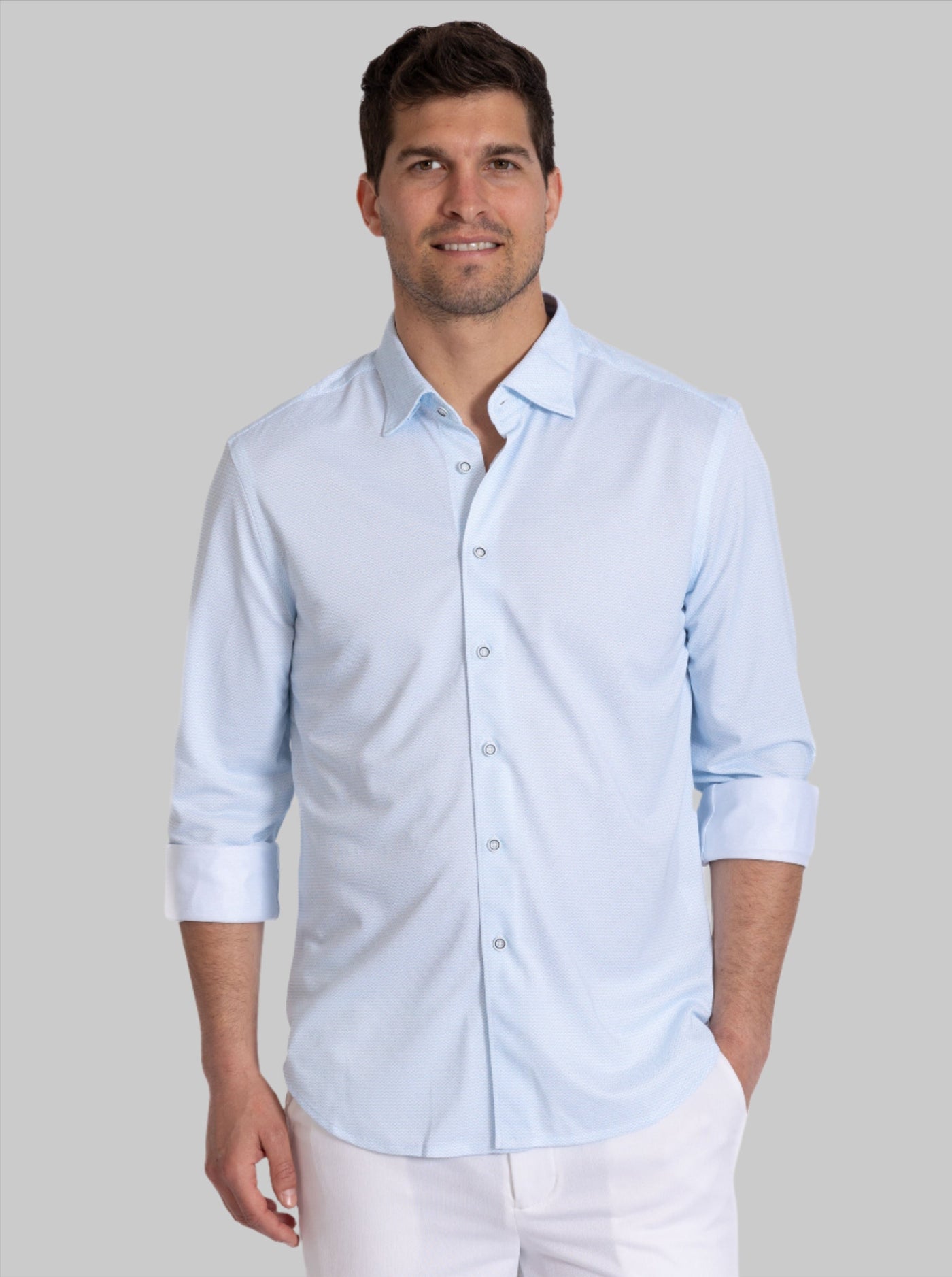 Men's Clothing: Long Sleeve Casual Dress Shirt | Buki Ride The Wave Tech Shirt