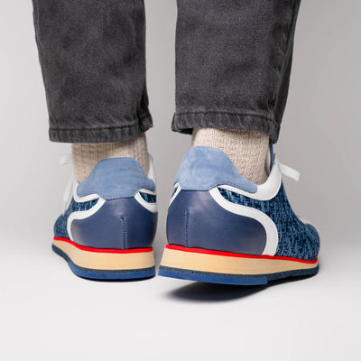 65-375-BLU RIPI Calfskin Hand Weave Sneaker Blue