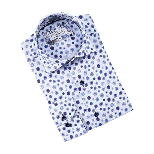 Blue Amore All Way Stretch Knit Large Dot Print - 7 Downie St.®