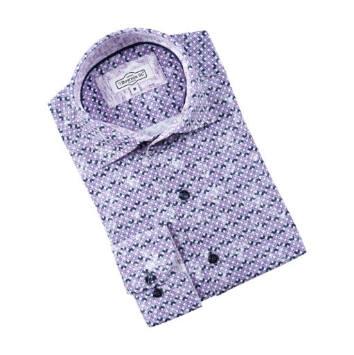 Purple Amore All Way Stretch Knit Abstract Print - 7 Downie St.®