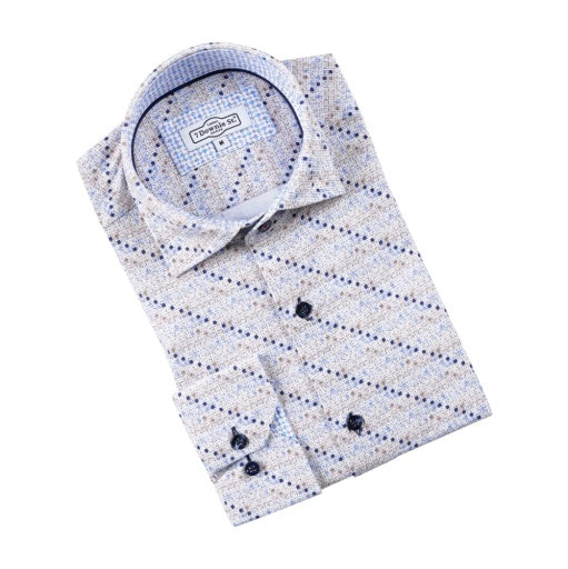 Beige Amore All Way Stretch Knit Abstract Print - 7 Downie St.®