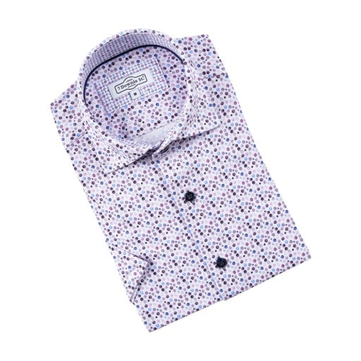 Pink Amore All Way Stretch Knit Pink And Blue Dot Print - 7 Downie St.®