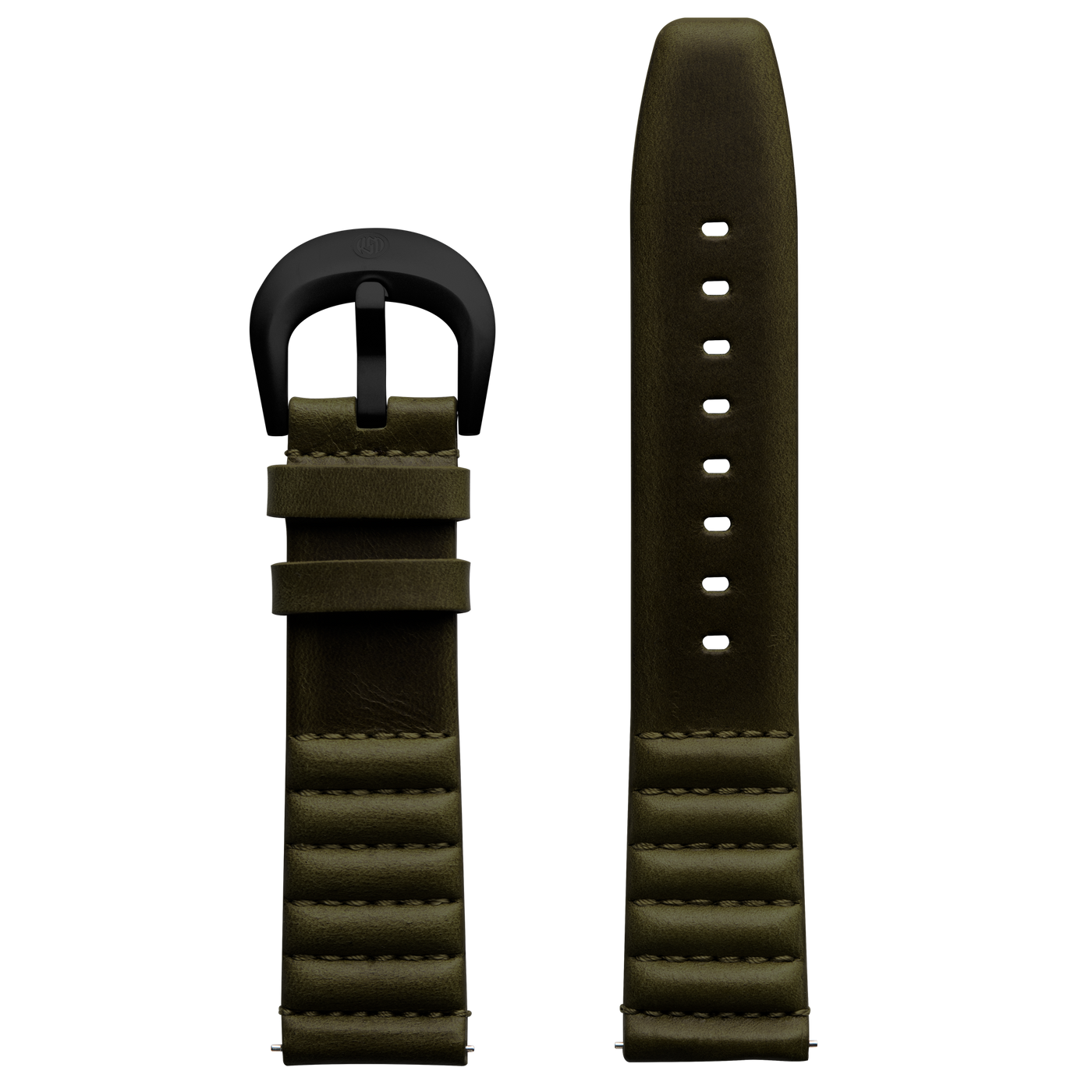 Szanto ICON 22mm Genuine Horween Leather Olive Green Strap/Black Buckle - Roland Sands Series