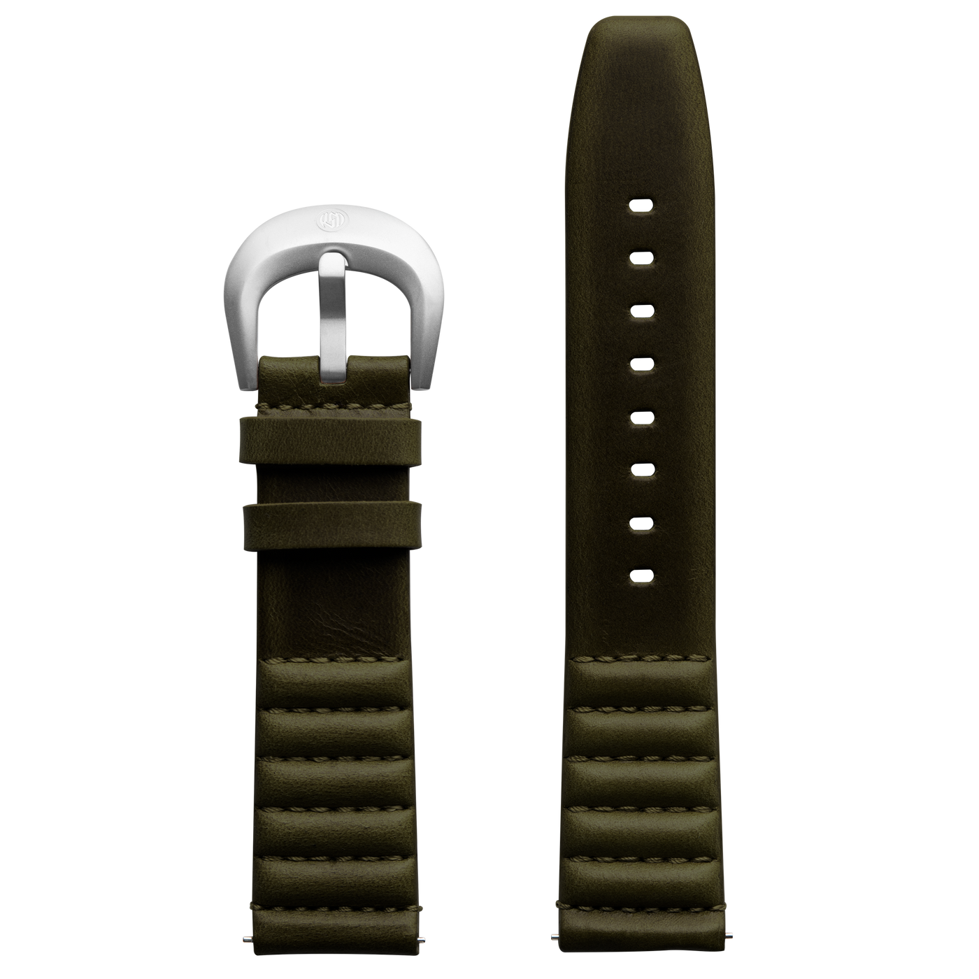Szanto ICON 22mm Genuine Horween Leather Olive Green Strap/Stainless Steel Buckle - Roland Sands Series