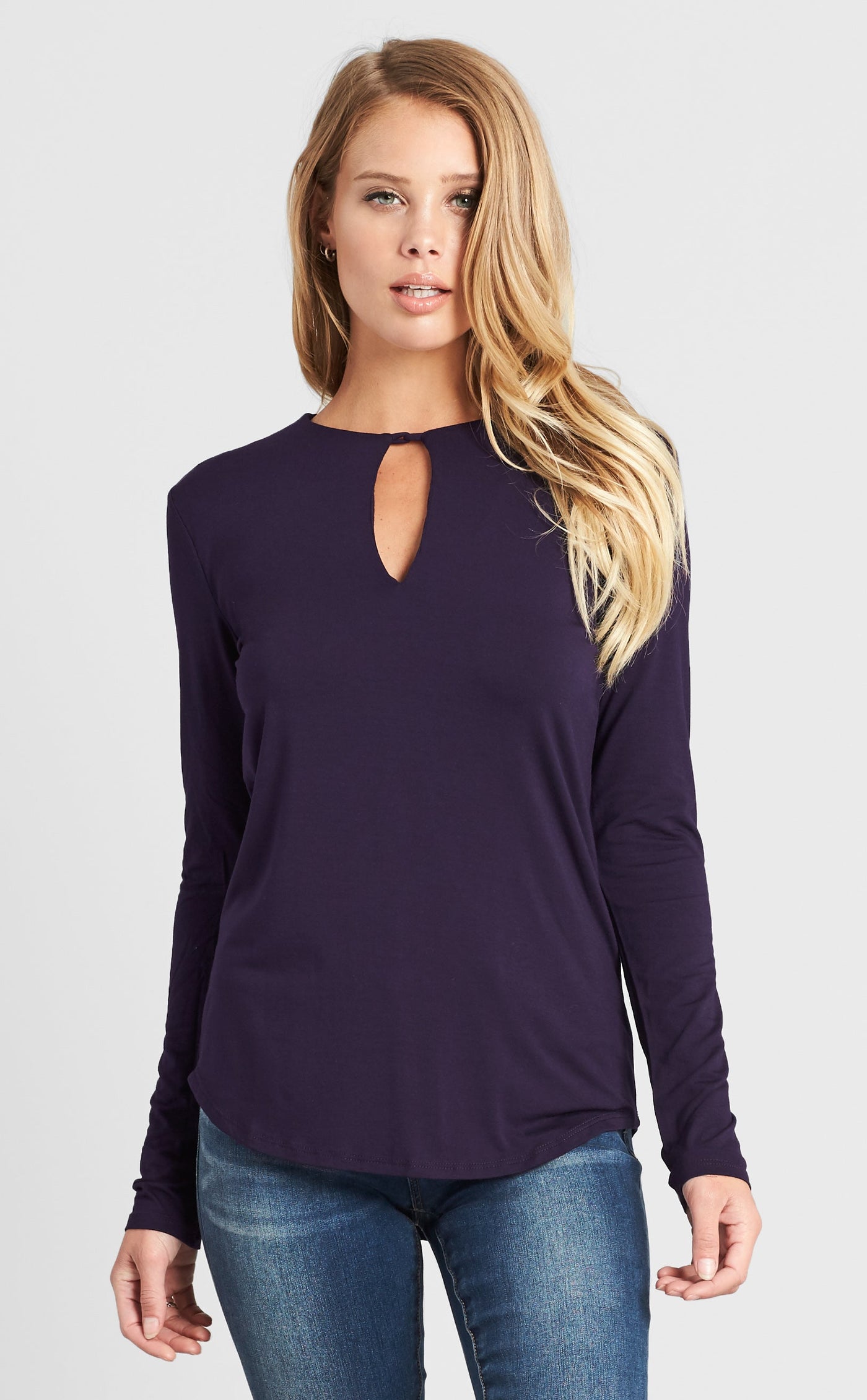 Long Sleeve Keyhole Top