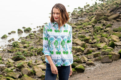 Rome Shirt with 3/4 Sleeve Multi Palm Trees