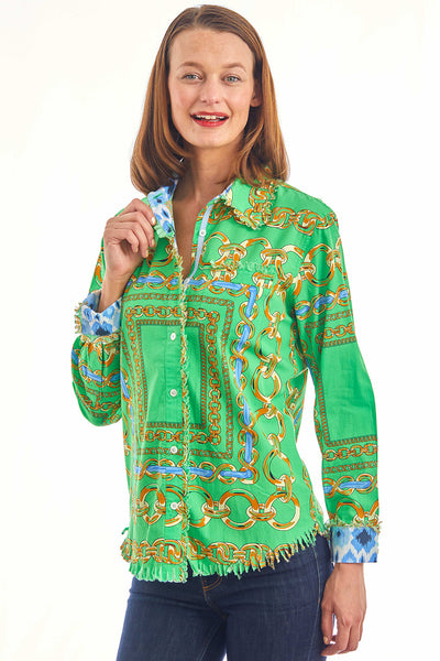 Cape Cod Tunic Green Blue Links