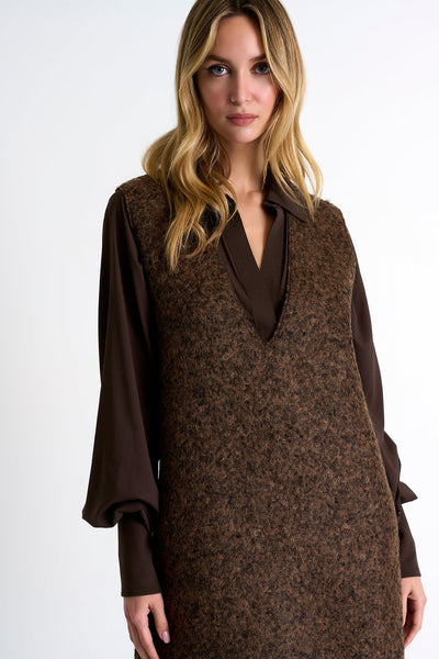 52274-77-770 - Dress 2 / 770 Chocolate / 37% WOOL 25% MOHAIR WOOL 25% ALPACA