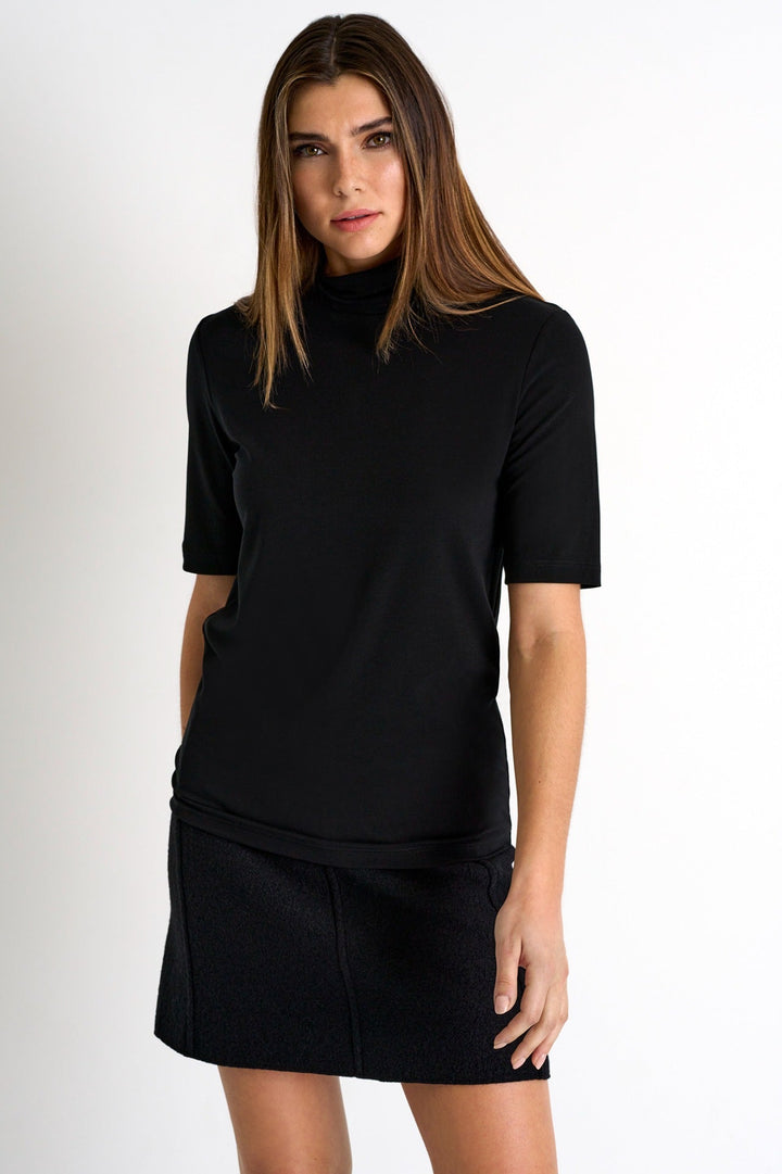 Short Sleeve Mock Neck Top - 52484-61-800