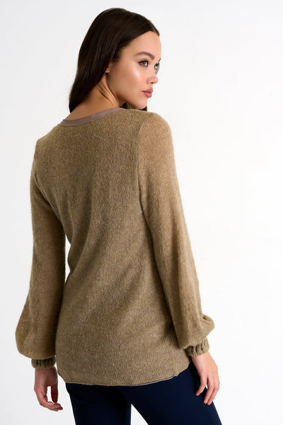 Oversized Sweater - 52359-92-040 02 / 040 Almond / 40% ACRYLIC 40% POLYAMIDE 20% MOHAI