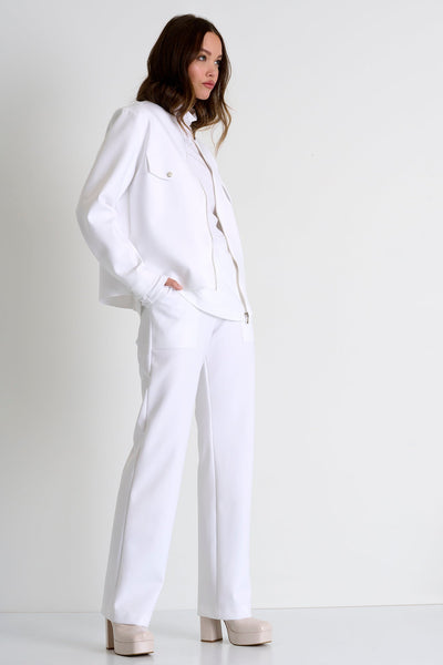 Elegant Belted Pants - 52367-52-000 02 / 000 White / 75% POLYAMIDE, 25% ELASTANE