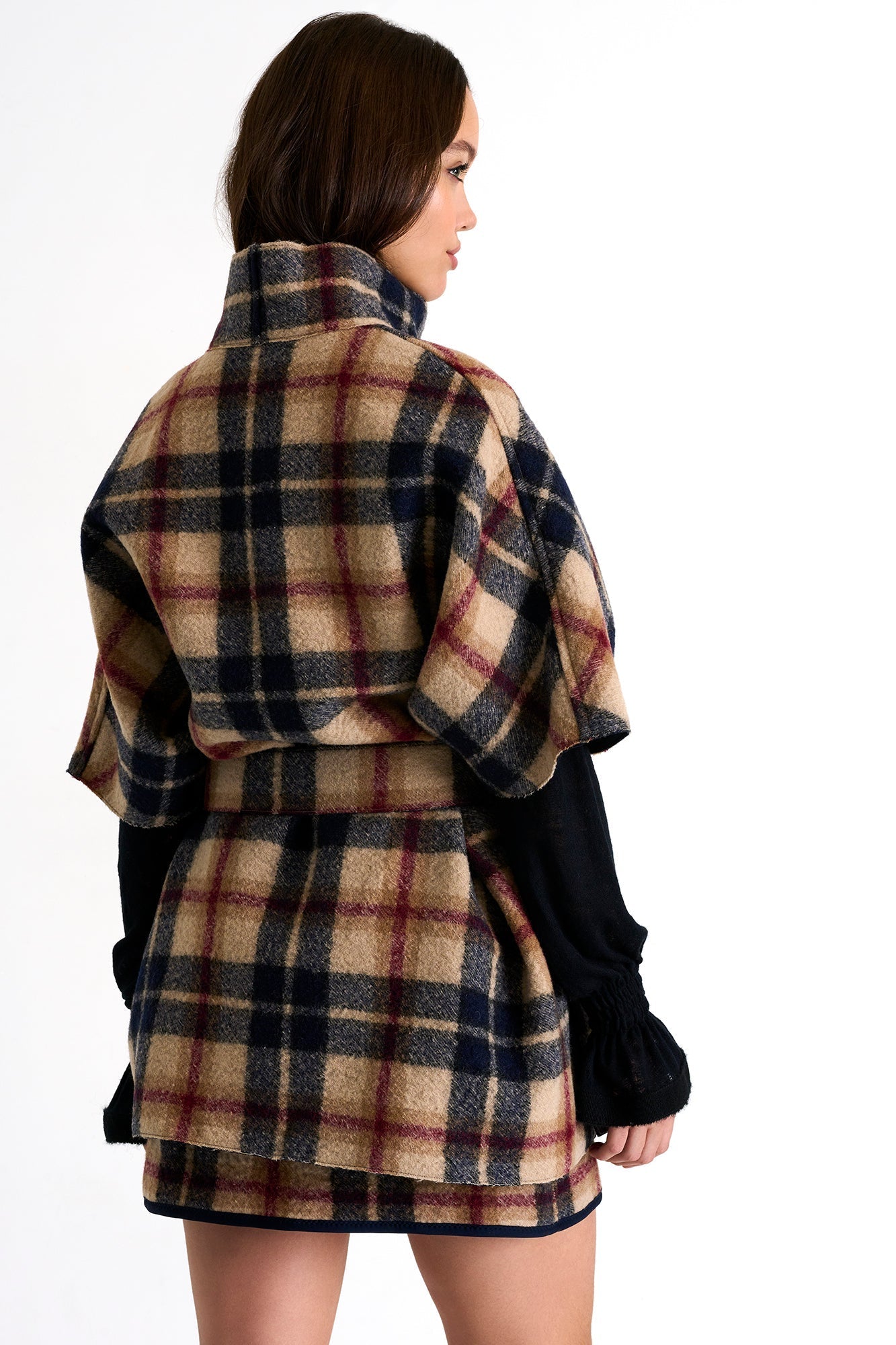 Cape-Style Wool Coat - 52376-73-960 02 / 960 Kelly / 100% WOOL