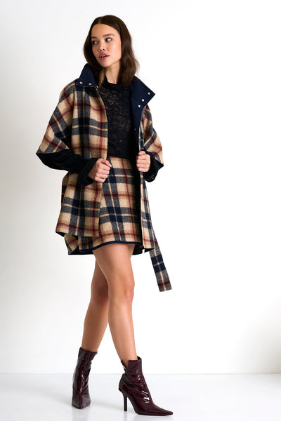 Cape-Style Wool Coat - 52376-73-960 02 / 960 Kelly / 100% WOOL